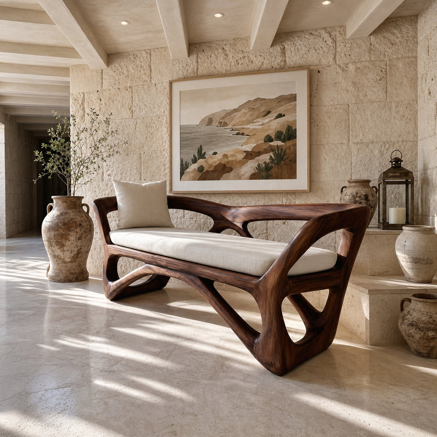Japandi Accent Bench Wellness Retreat - product view 7