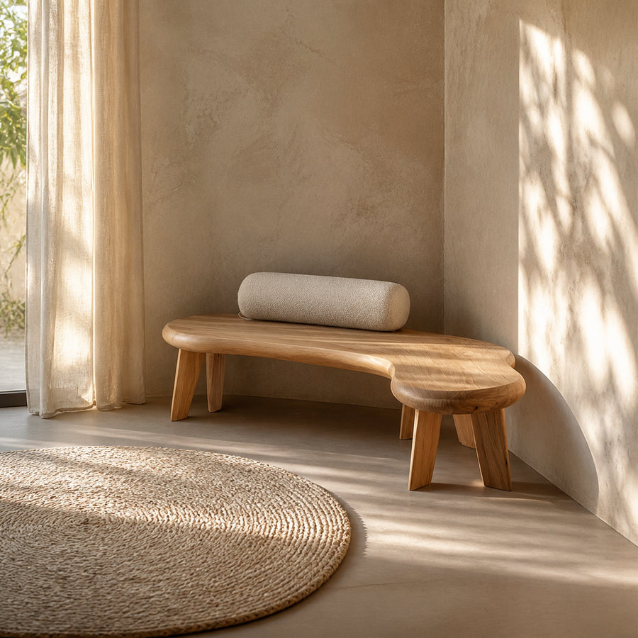 Japandi L Shaped Bench For Living Room And Entryway