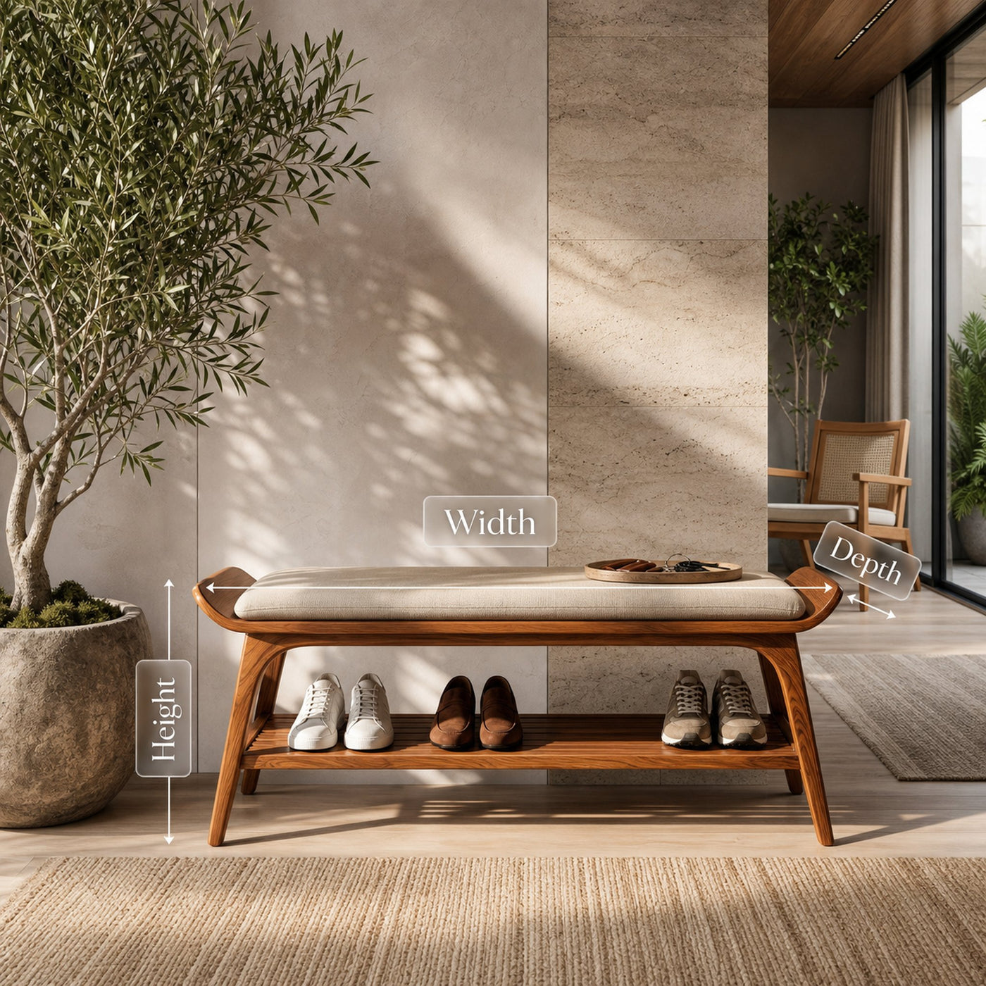 Japandi Shoe Cabinet For Mudroom Storage Corner Placement - product view 8