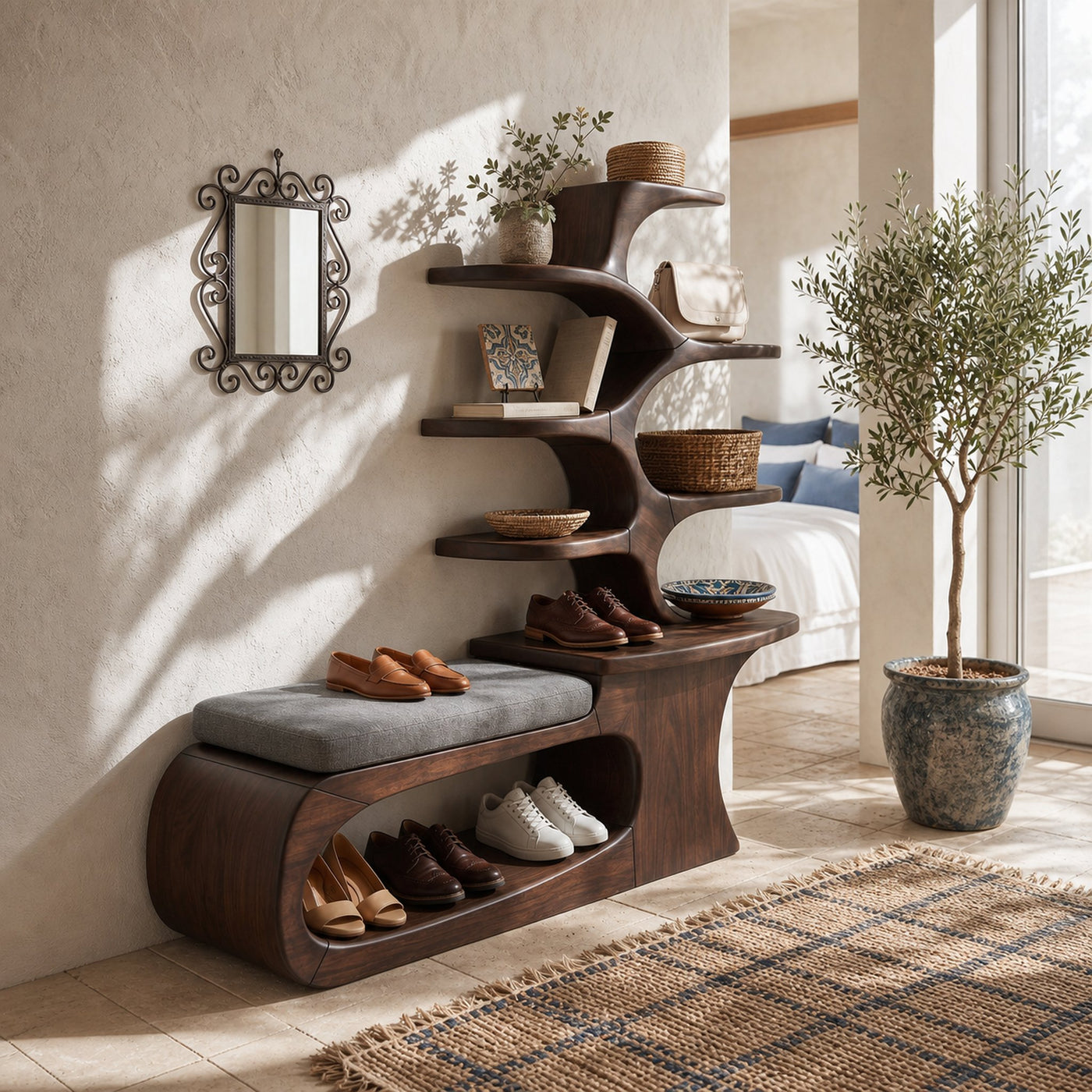Japandi Shoe Rack Shelf For Hallway Closet Storage Section - product view 7