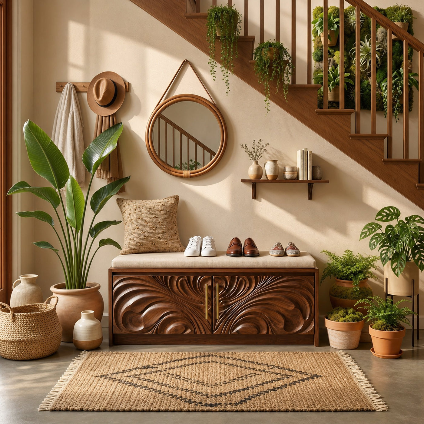 Japandi Shoe Rack Shelf For Hallway Closet Storage Section - product view 7
