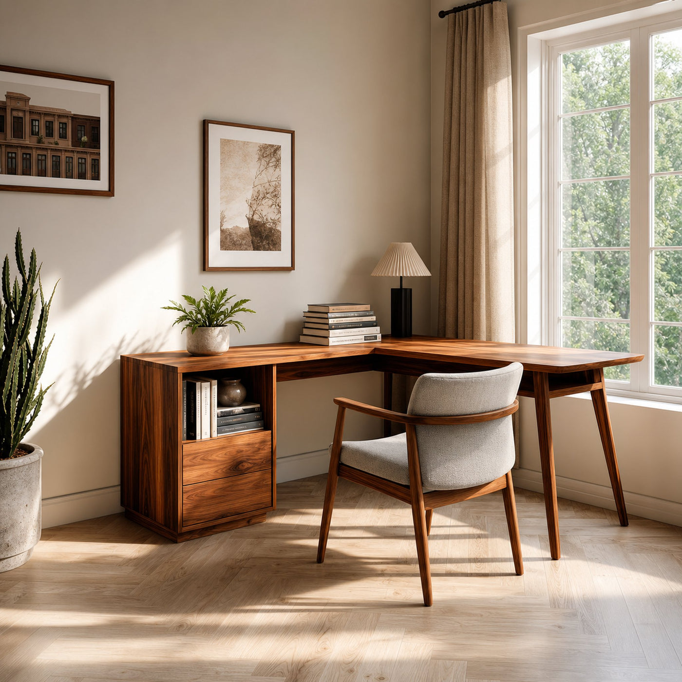 L Shaped Study Desk For Home Office
