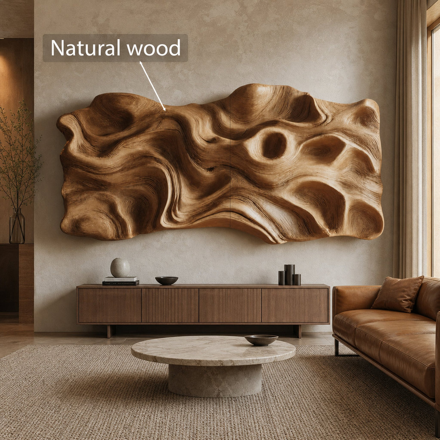 Large Abstract Carved Wall Sculpture For Living Room - product view 6