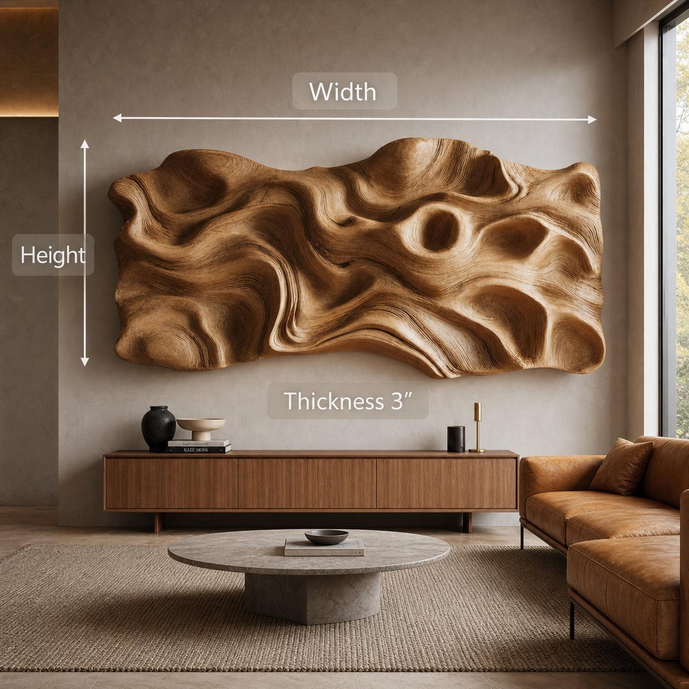 Large Abstract Carved Wall Sculpture For Living Room - product view 9