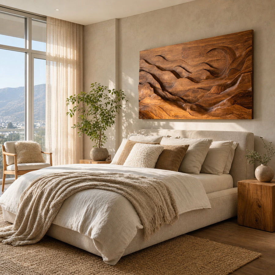 Large Abstract Wood Landscape Wall Art For Wall Decor
