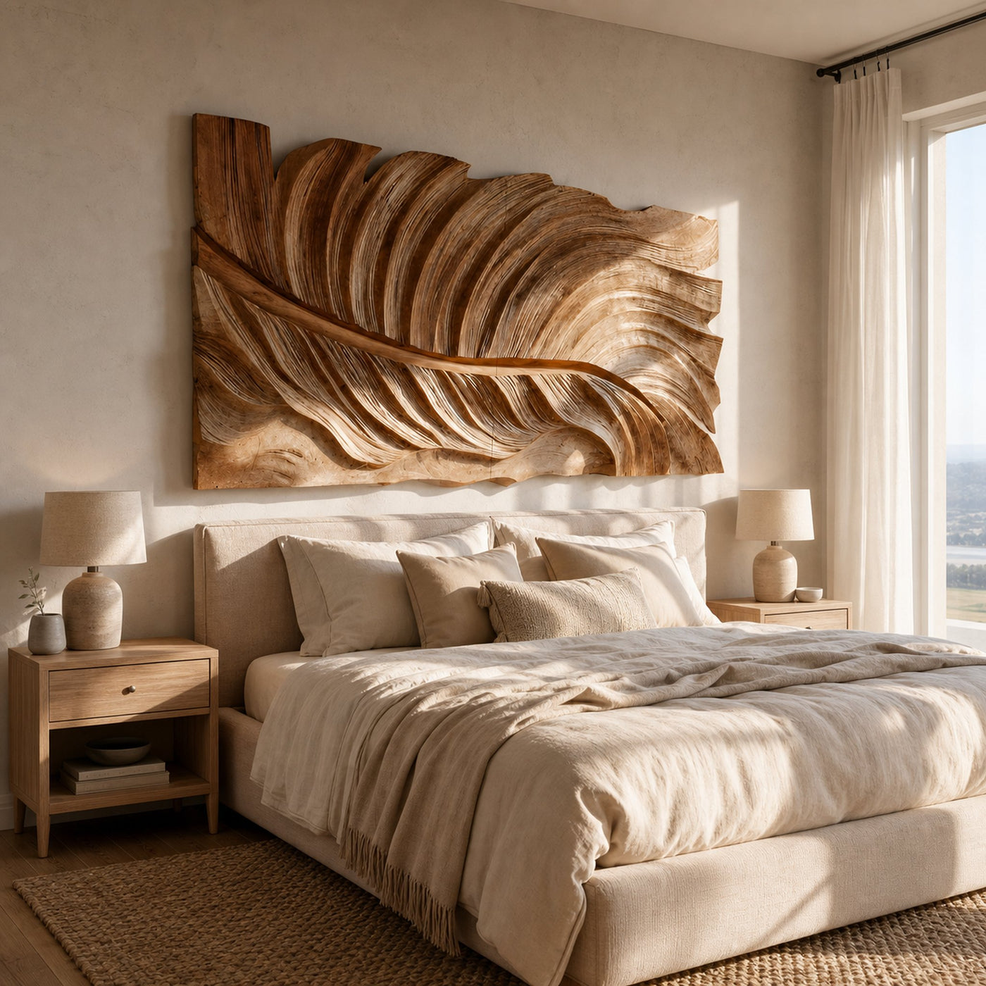 Large Feather Wall Art For Bedroom Decor - product view 3