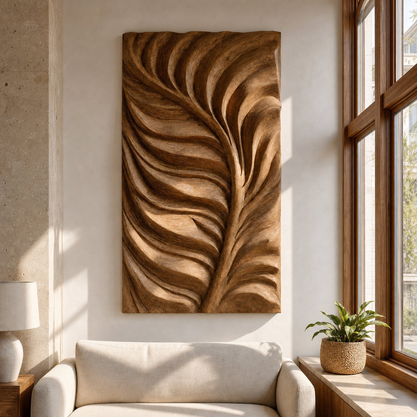 Large Feather Wall Art Nature Inspired For Living Decor