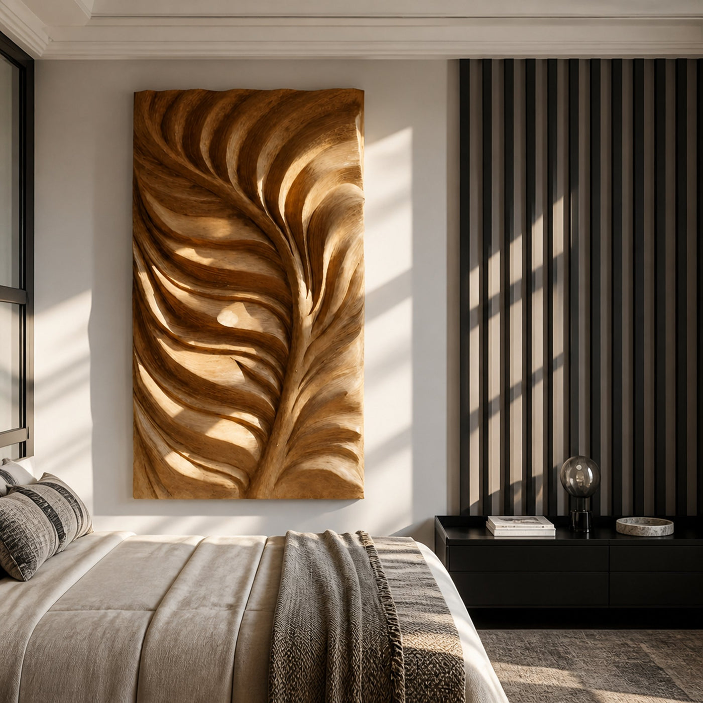 Large Feather Wall Art Nature Inspired For Living Decor - product view 2