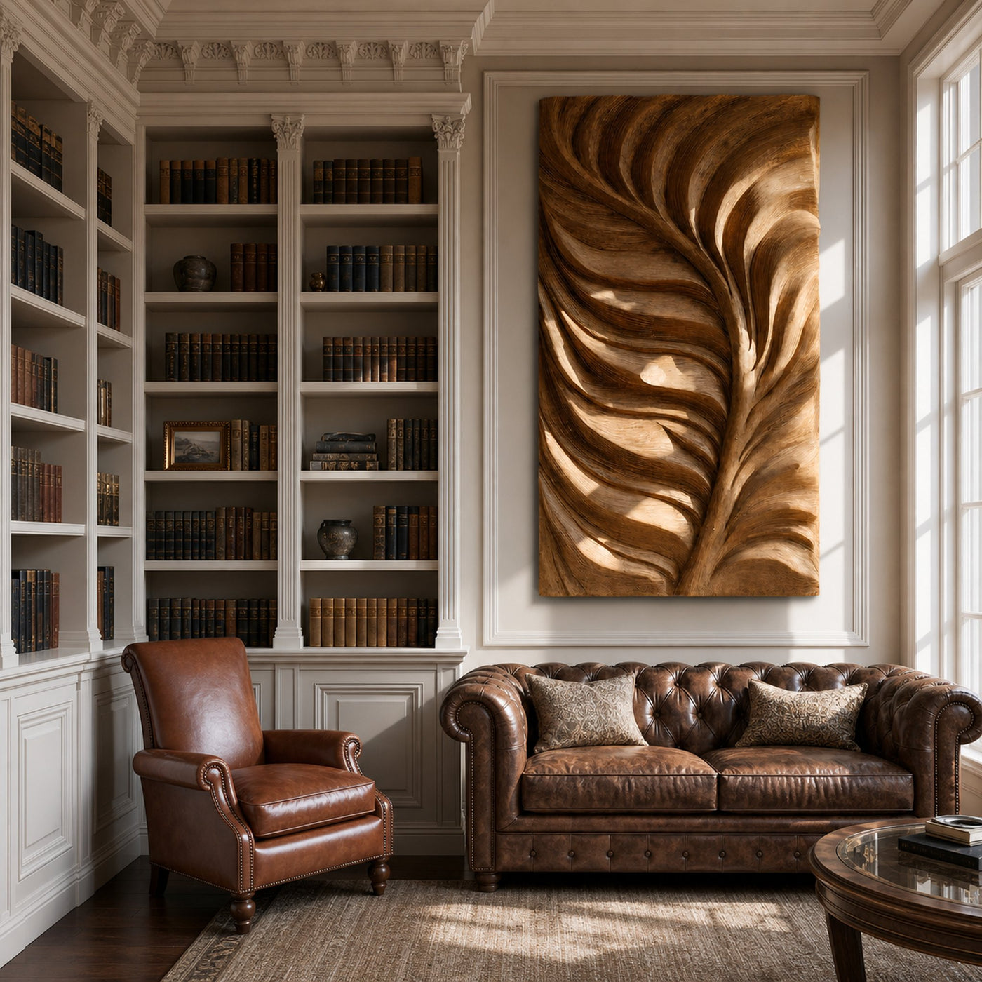 Large Feather Wall Art Nature Inspired For Living Decor - product view 3