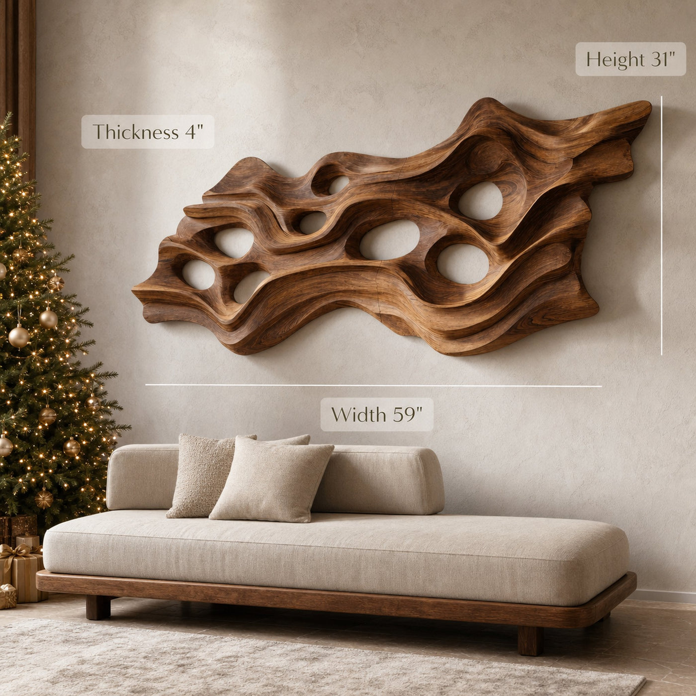 Large Organic Sculptural Wall Art For Holiday Decor - product view 6