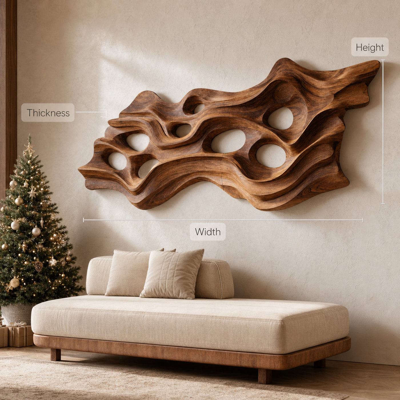 Large Organic Sculptural Wall Art For Holiday Decor - product view 7