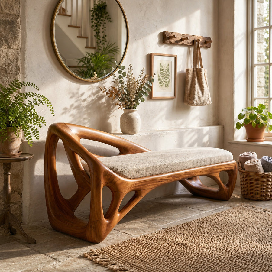 Live Edge Dining Bench Rustic Farmhouse