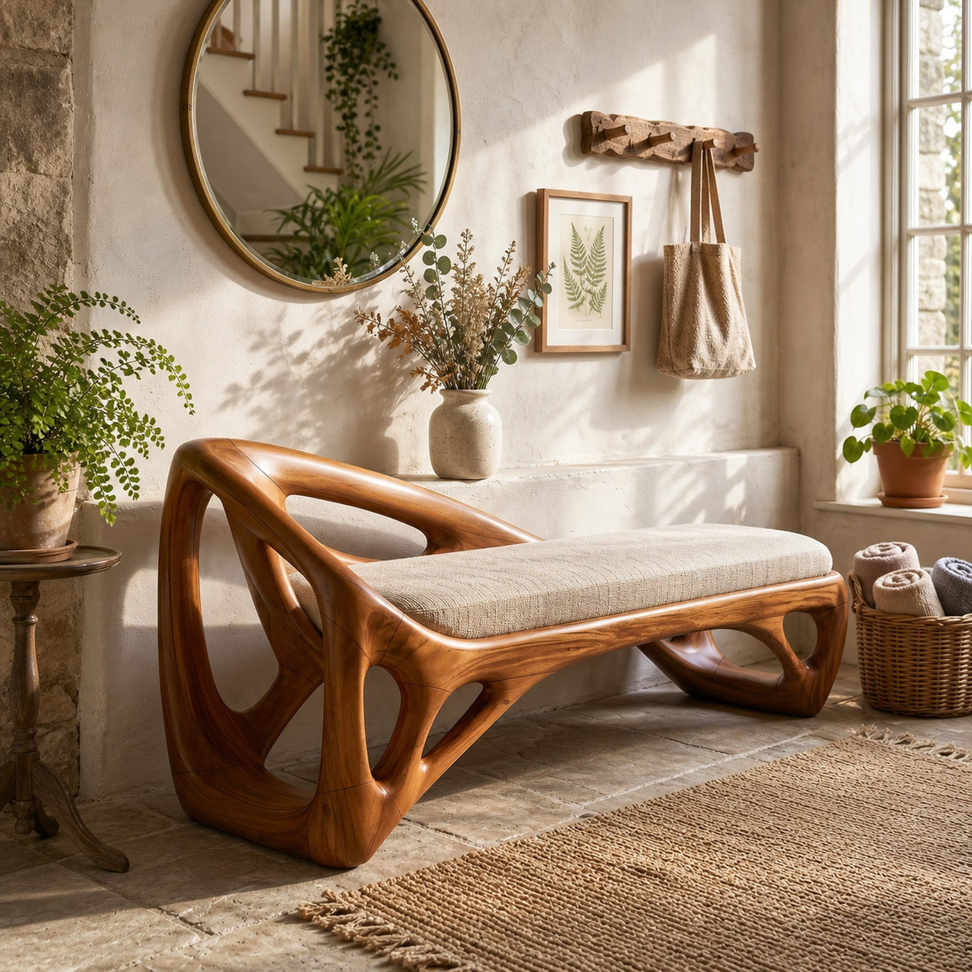 Live Edge Dining Bench Rustic Farmhouse