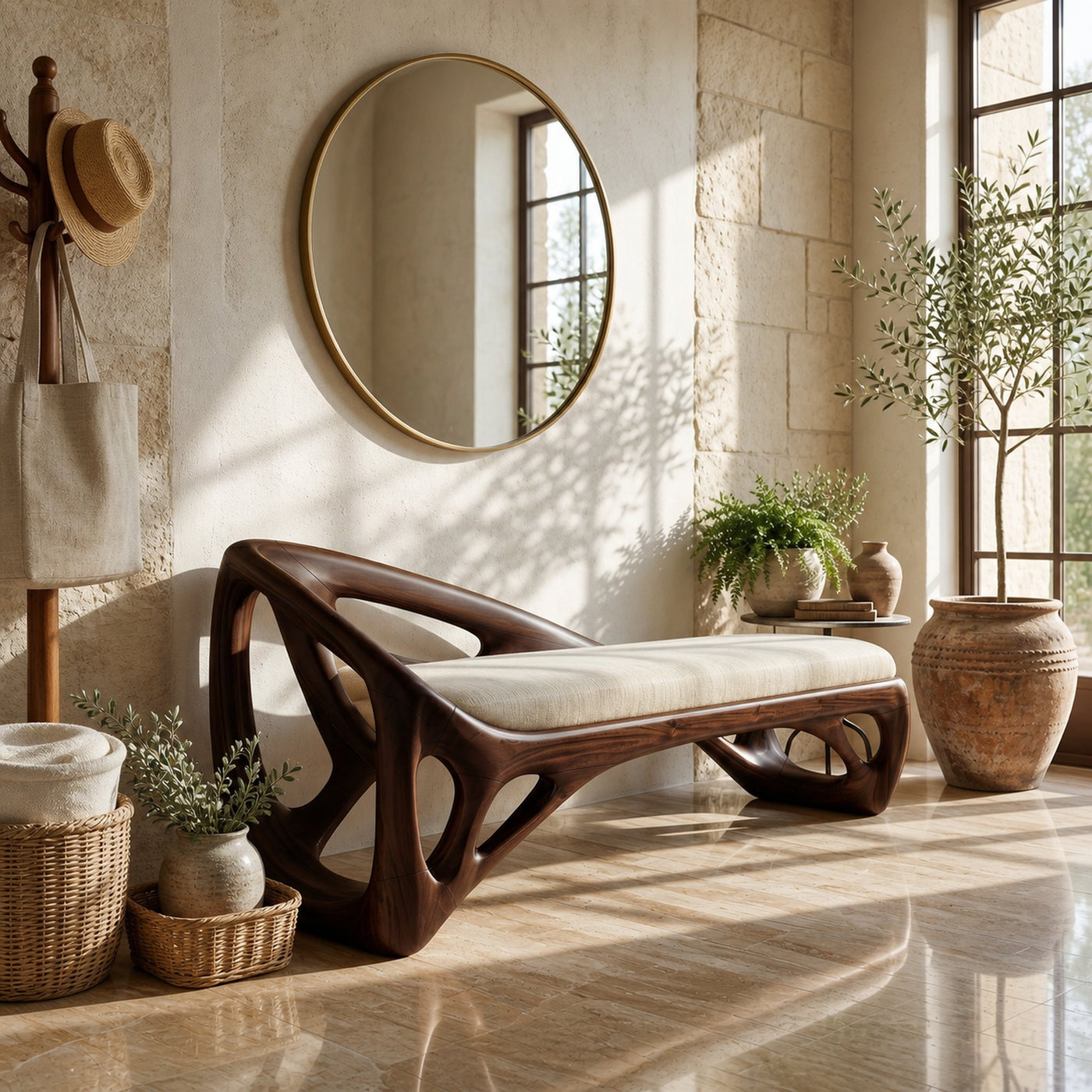 Live Edge Dining Bench Rustic Farmhouse - product view 7