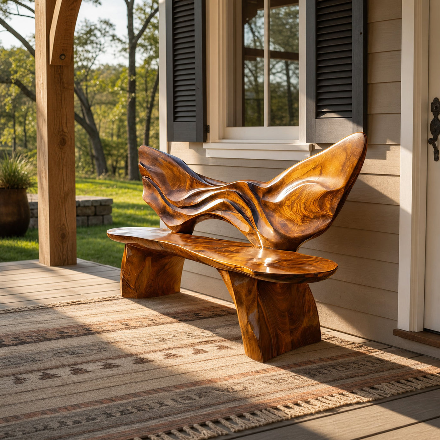 Live Edge Solid Wood Entryway Bench For Home Seating - product view 6