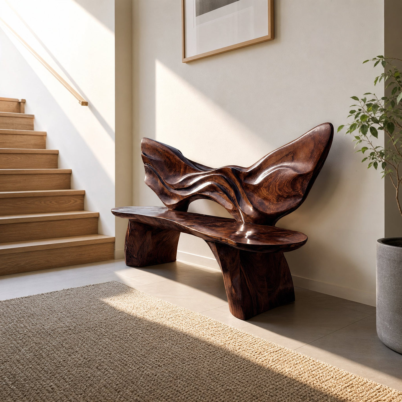Live Edge Solid Wood Entryway Bench For Home Seating - product view 7