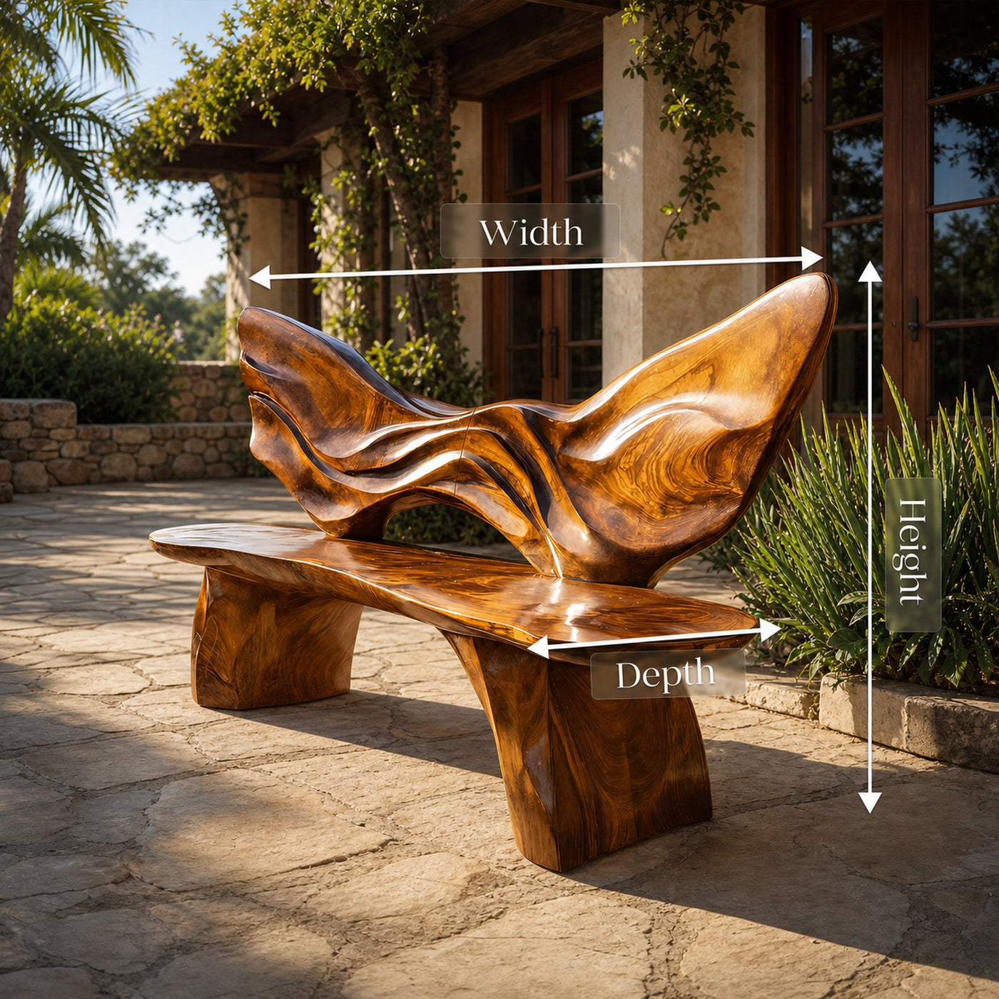 Live Edge Solid Wood Entryway Bench For Home Seating - product view 8