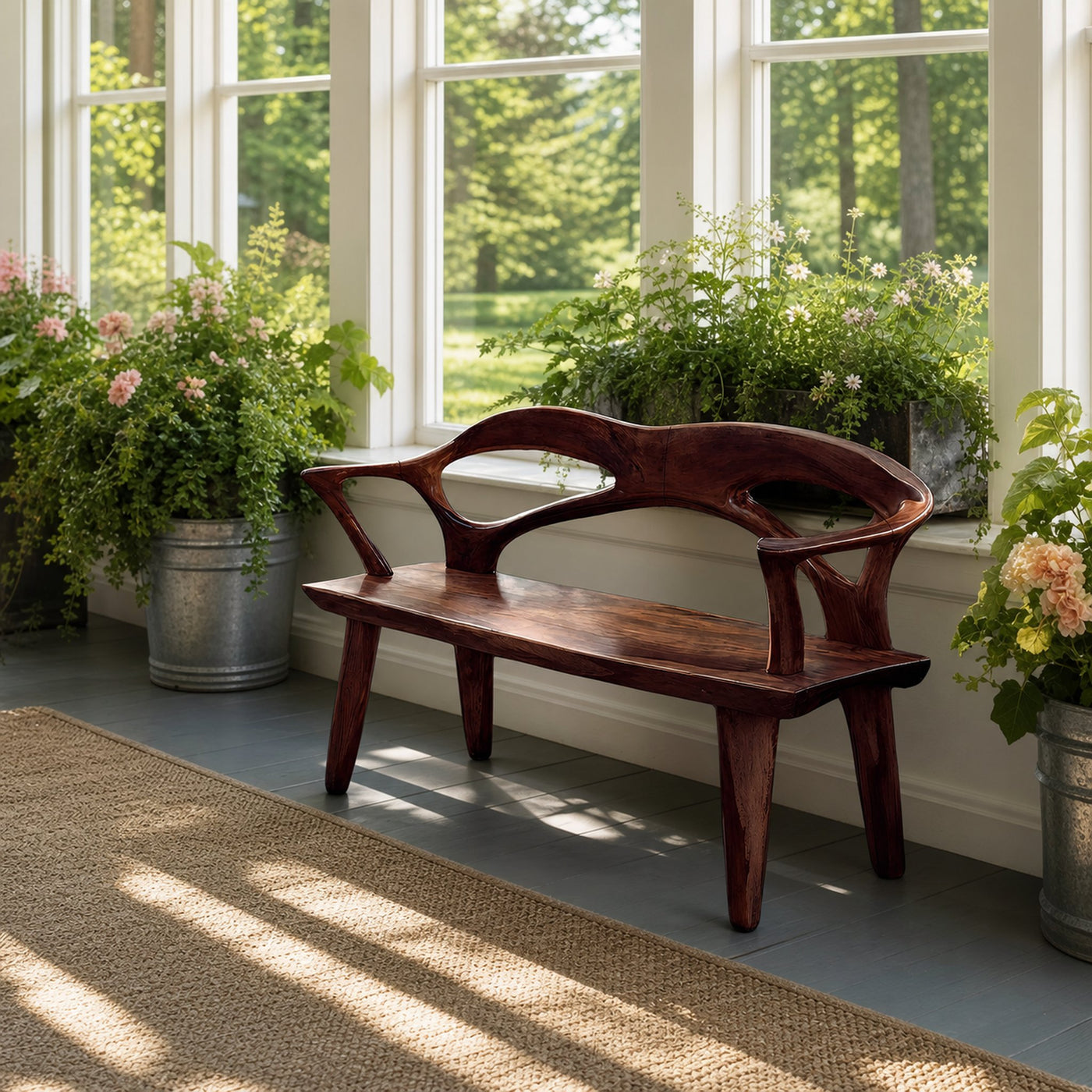 Live Edge Wood Bench For Entryway And Entry Hall - product view 7