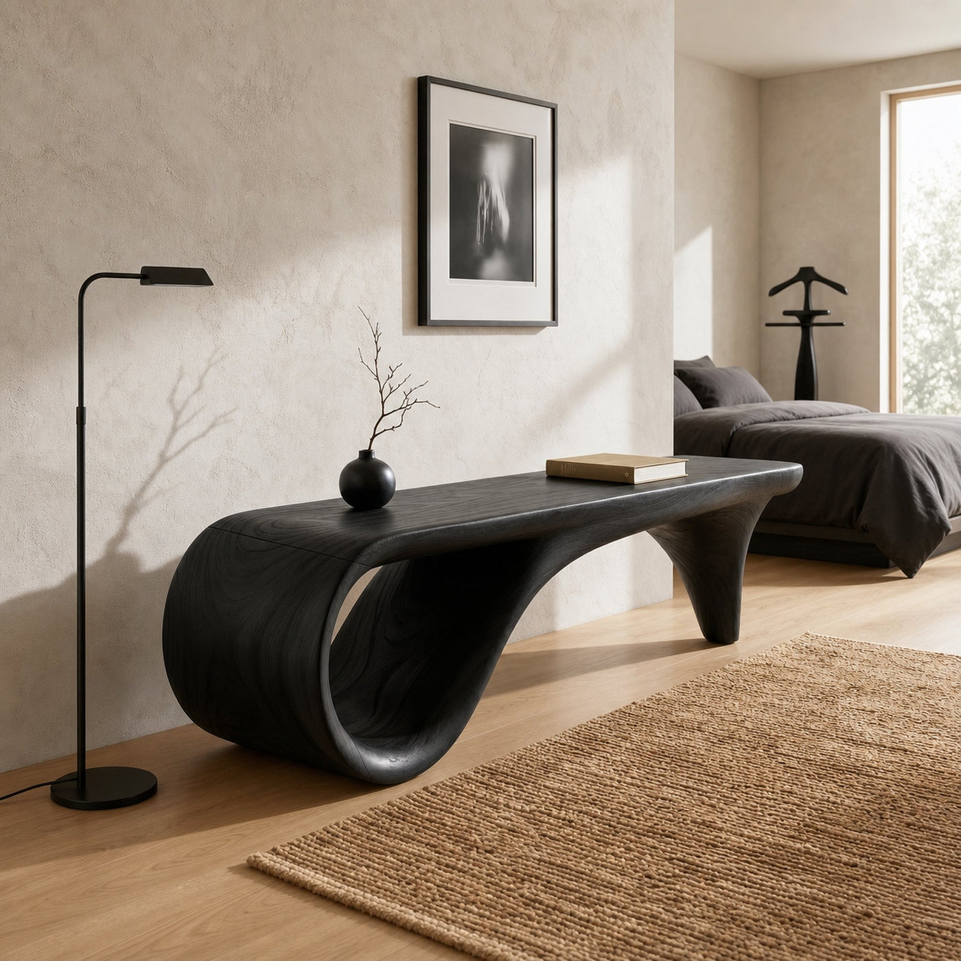 Live Edge Wooden Bench Rustic Interior - product view 7