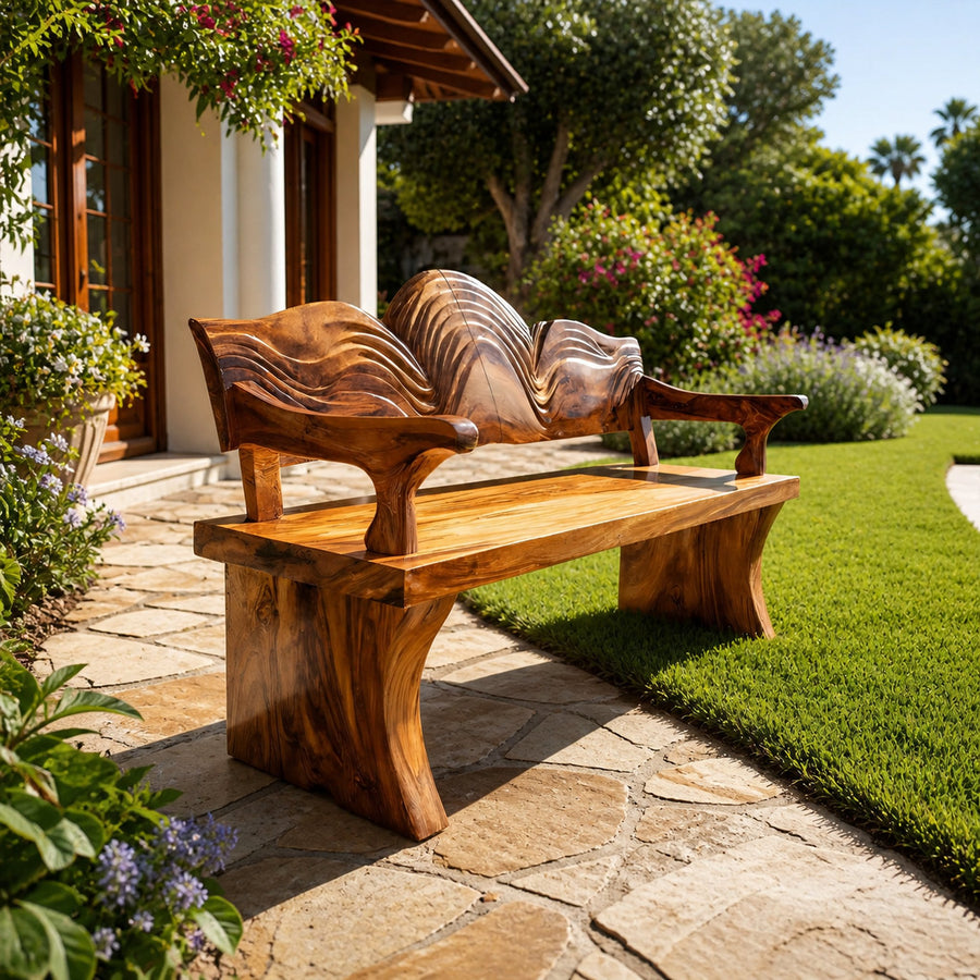 Live Edge Wooden Entryway Bench For Interior Home Decor