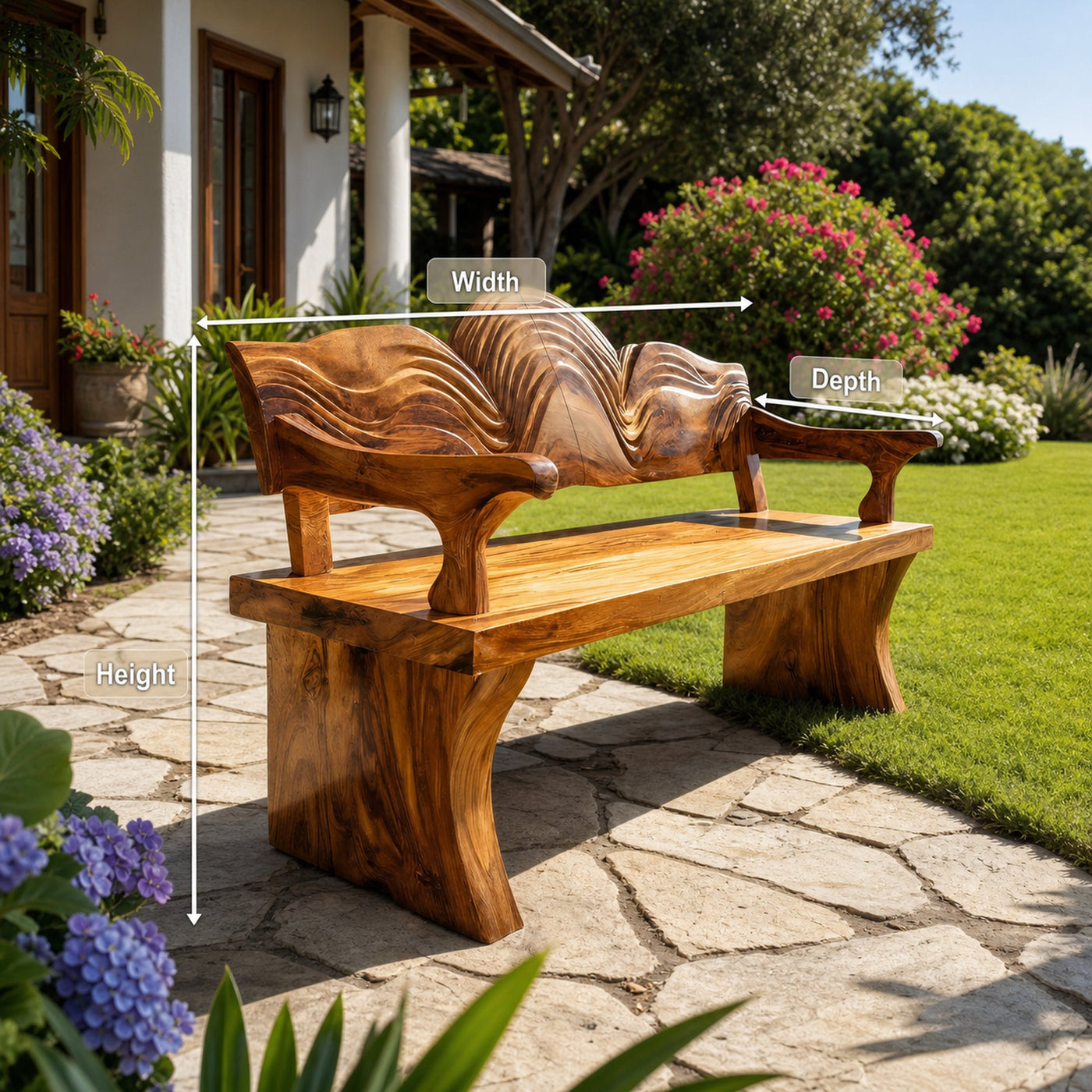Live Edge Wooden Entryway Bench For Interior Home Decor - product view 8