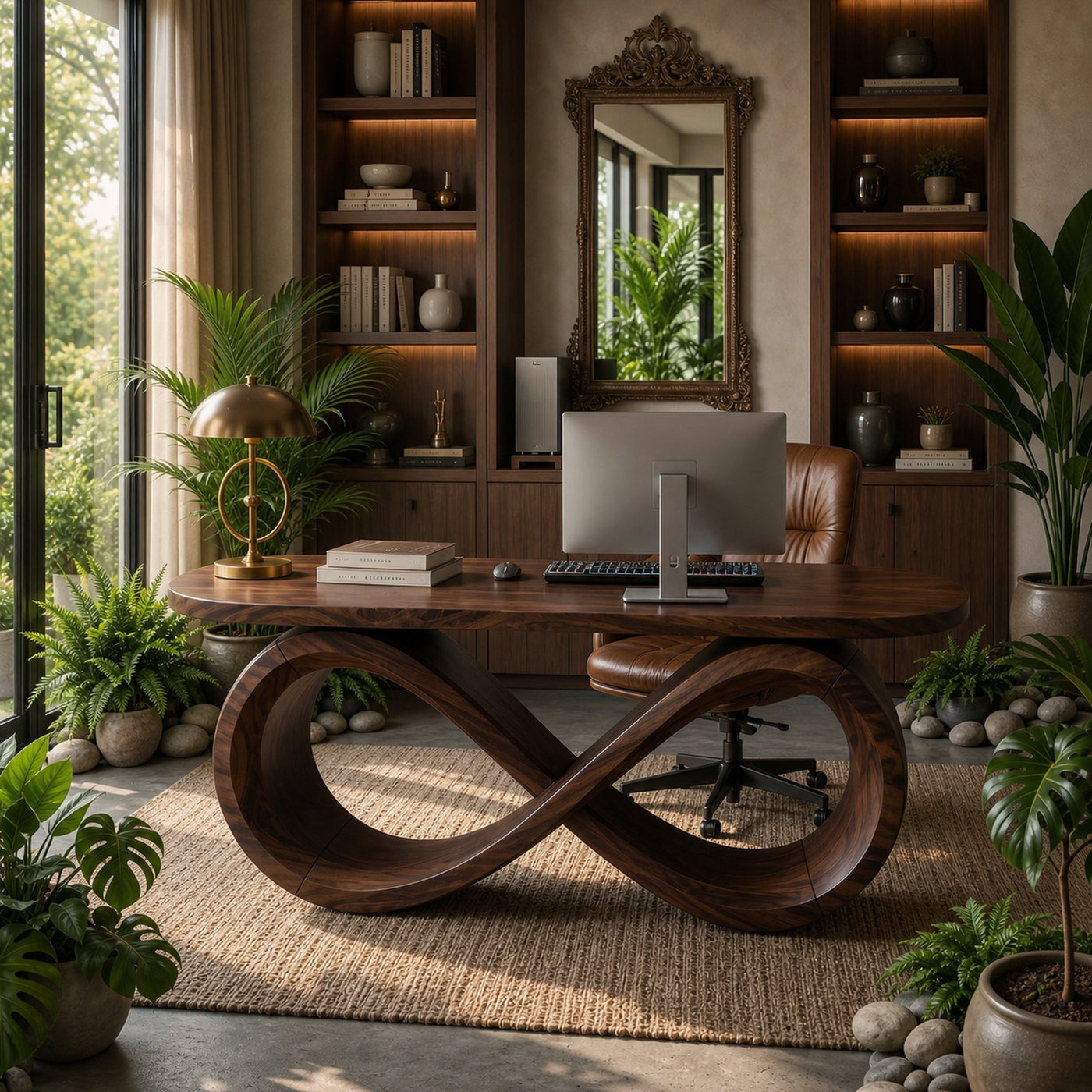 Luxury Infinity Base Executive Desk Designer Office - product view 6