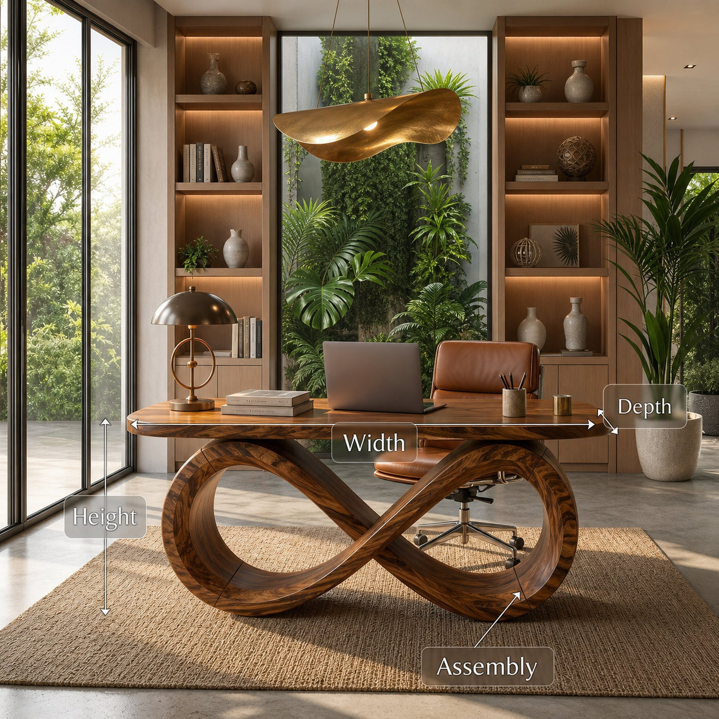 Luxury Infinity Base Executive Desk Designer Office - product view 8