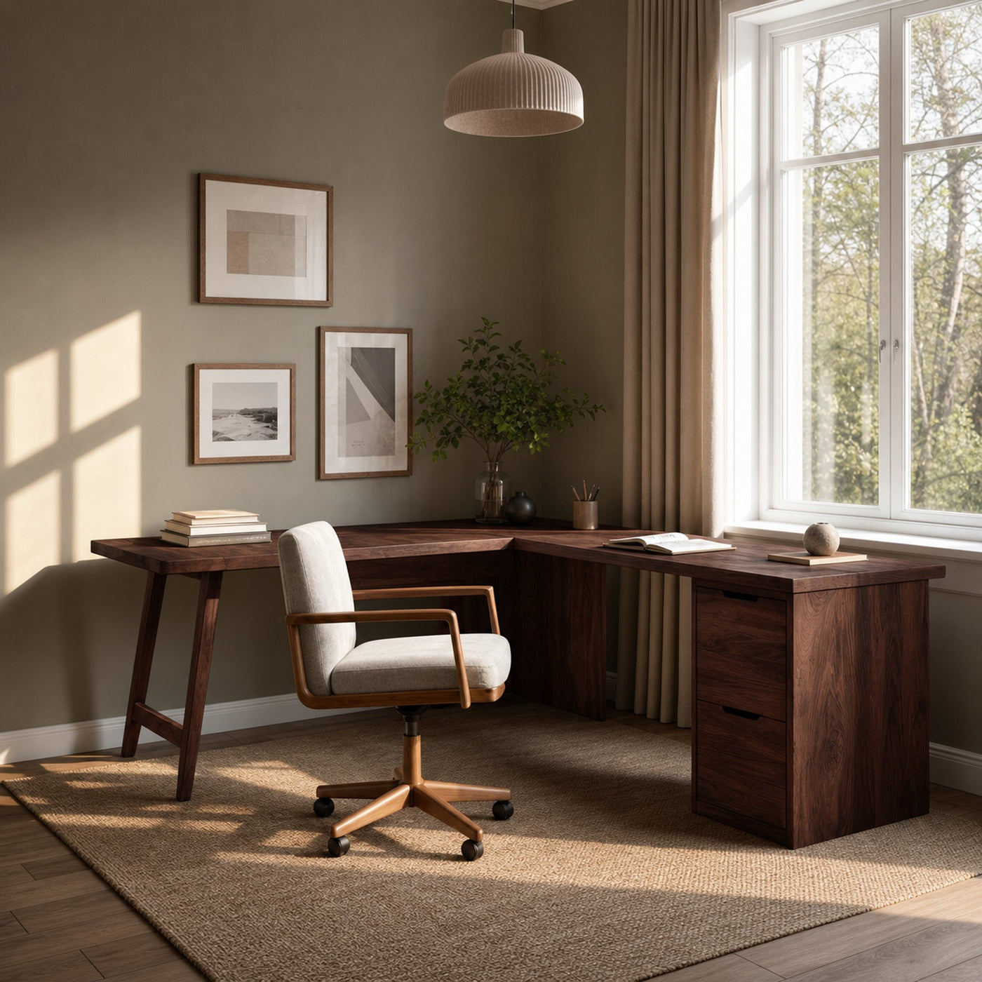 Luxury L Shaped Desk With Drawer For Home Office - product view 6