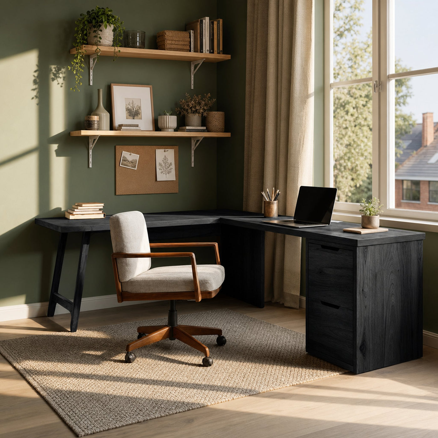Luxury L Shaped Desk With Drawer For Home Office - product view 7