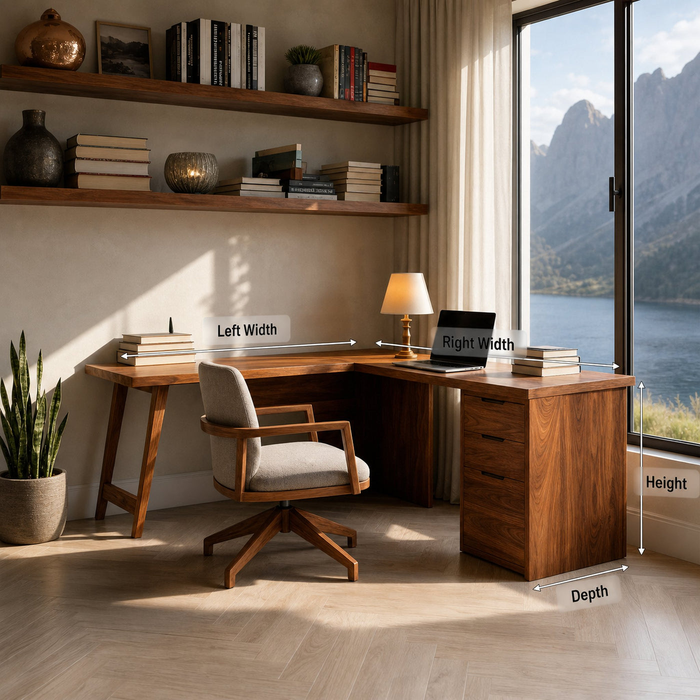 Luxury L Shaped Desk With Drawer For Home Office - product view 8