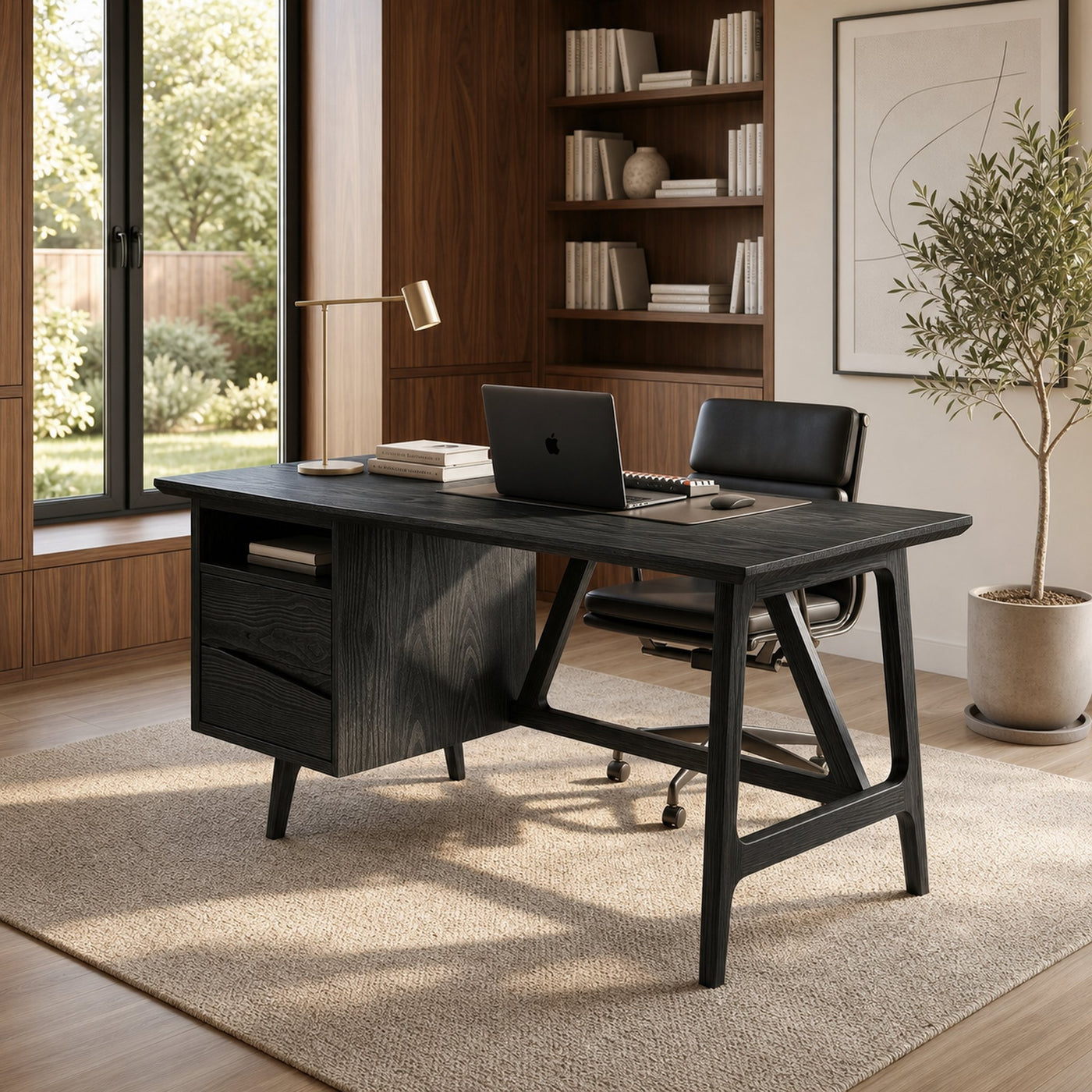 Luxury Live Edge Executive Desk Coastal Workspace - product view 7