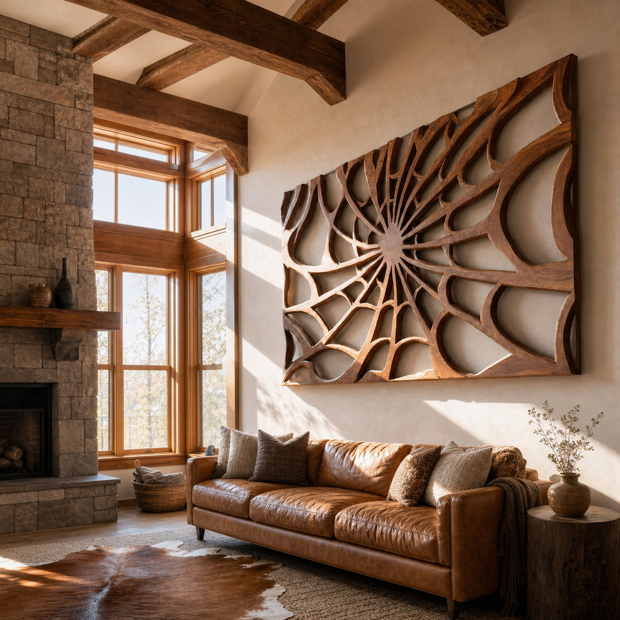 Luxury Radial Wood Wall Art For Living Room
