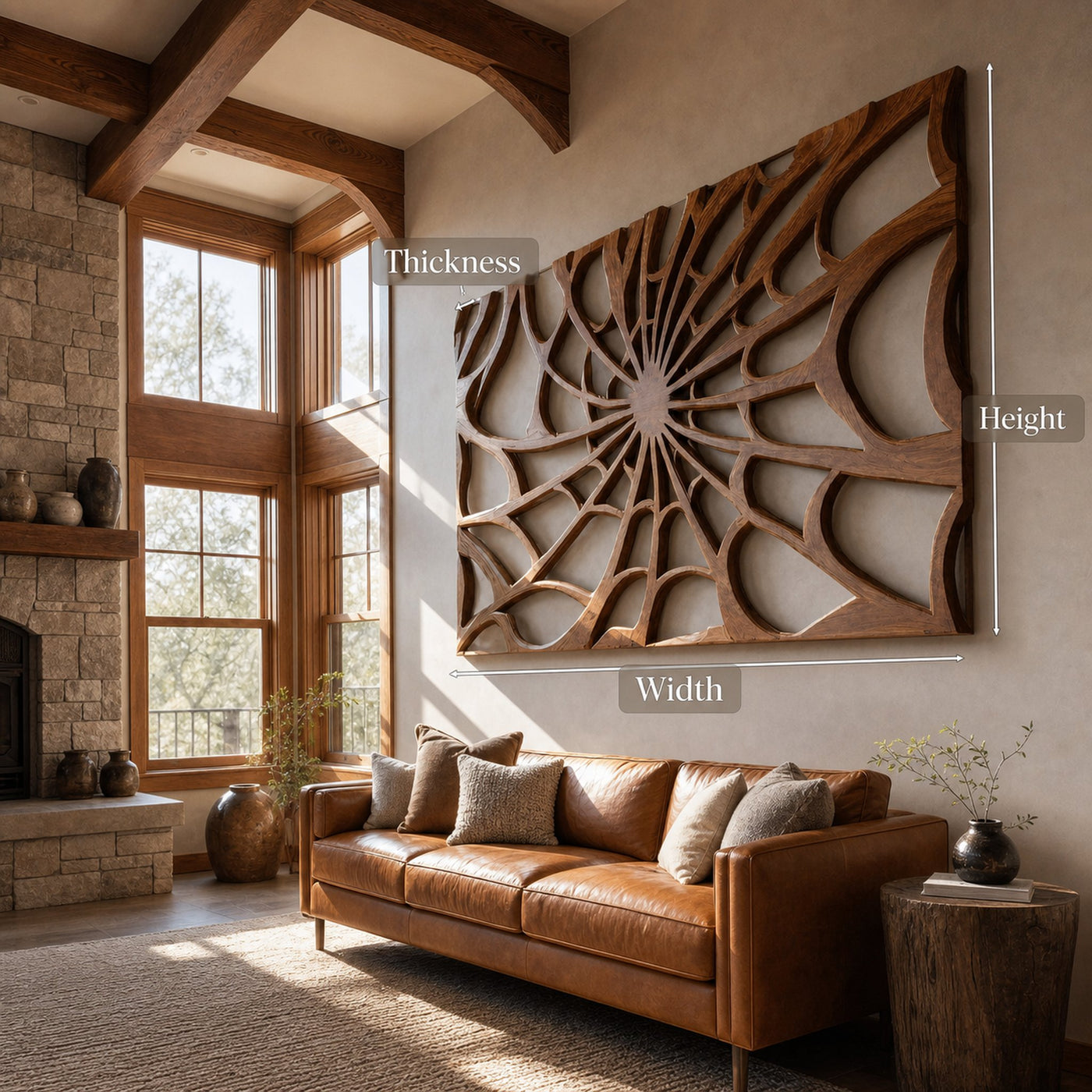 Luxury Radial Wood Wall Art For Living Room - product view 7