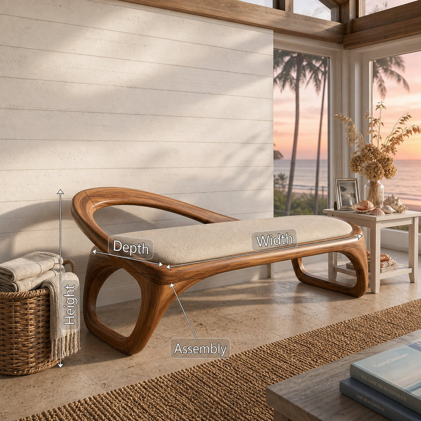 Luxury Sculptural Bench Penthouse Interior - product view 8