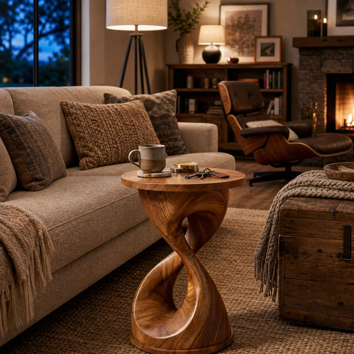 Luxury Side Table With Hourglass Shape Base For Living Room - product view 6