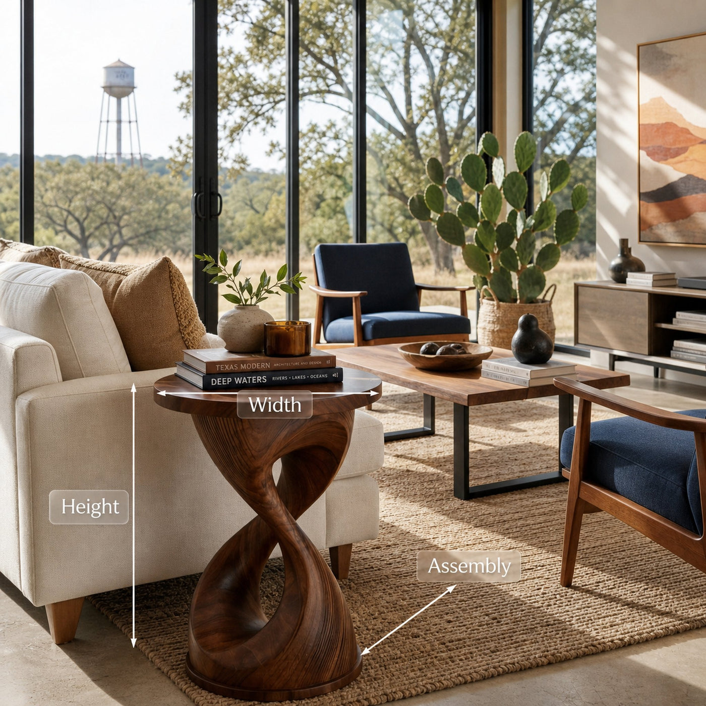 Luxury Side Table With Hourglass Shape Base For Living Room - product view 8