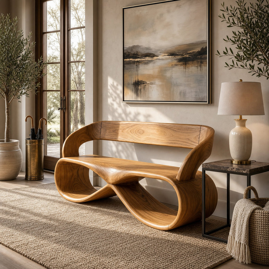 Luxury Solid Wood Bench Designer Interior