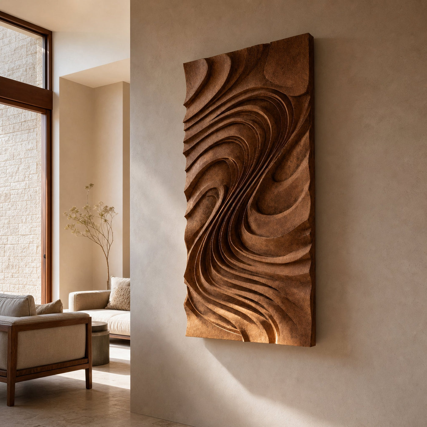 Luxury Wall Art Panel Flowing Wave Design For Home
