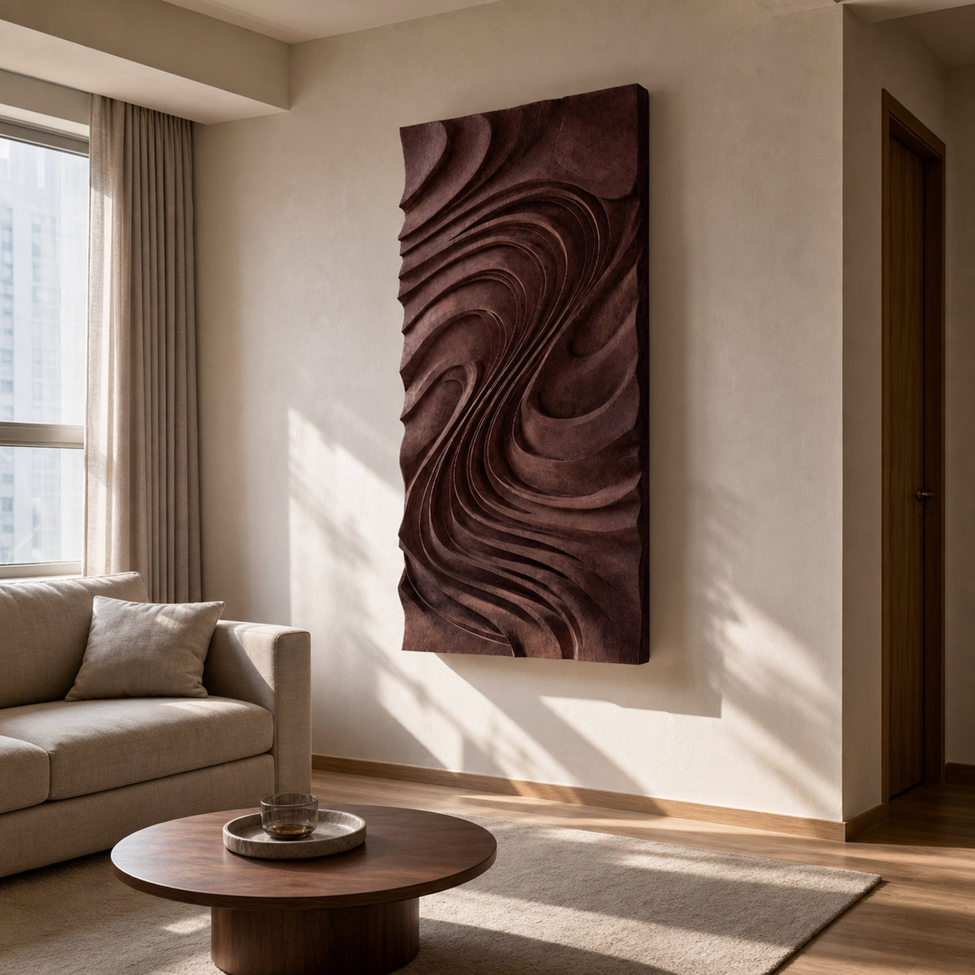 Luxury Wall Art Panel Flowing Wave Design For Home - product view 6