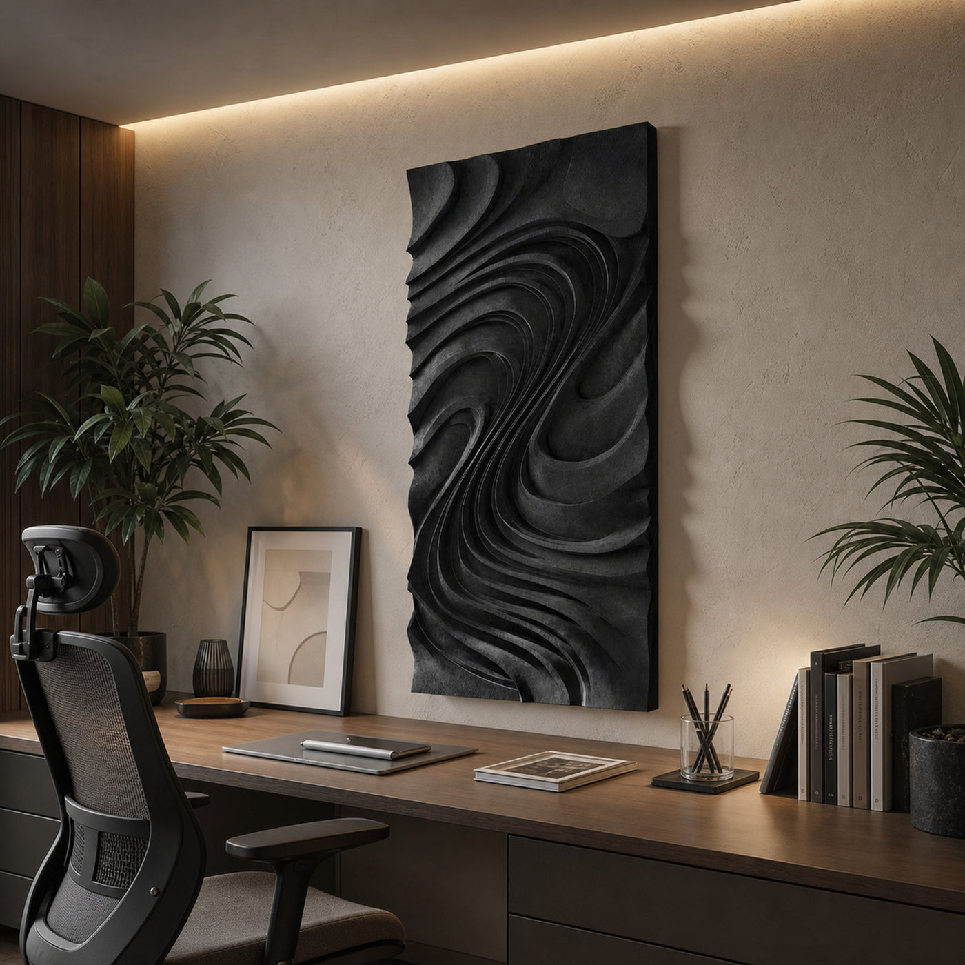 Luxury Wall Art Panel Flowing Wave Design For Home - product view 7