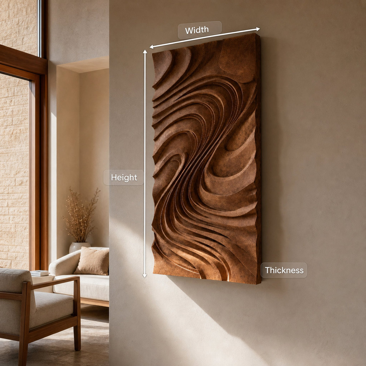Luxury Wall Art Panel Flowing Wave Design For Home - product view 8