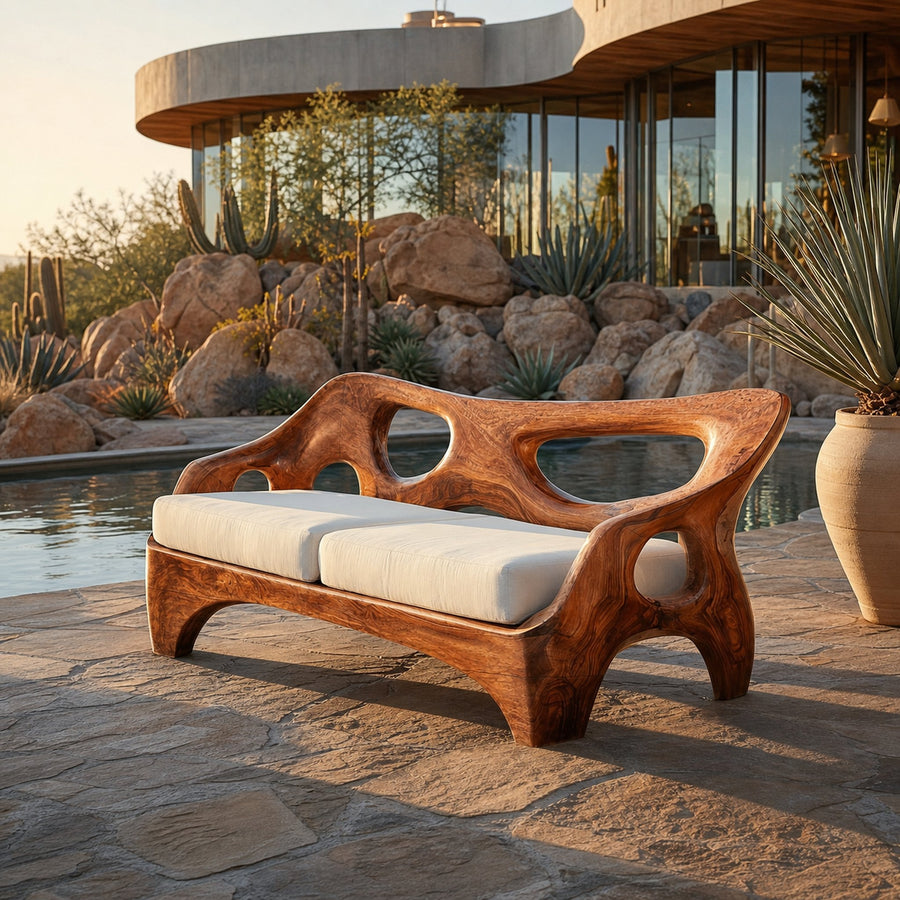 Luxury Wooden Sofa Sculptural Design For Home