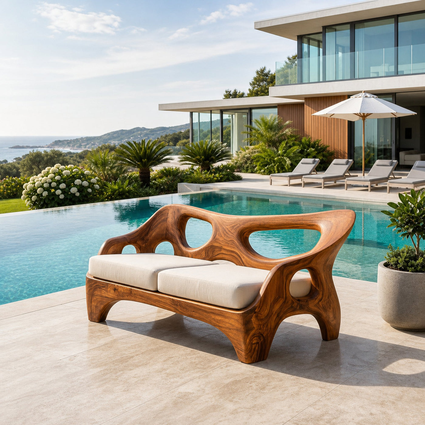 Luxury Wooden Sofa Sculptural Design For Home - product view 6