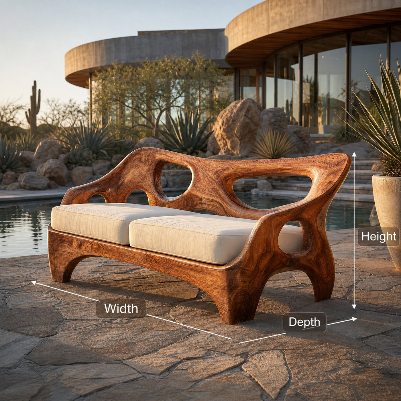 Luxury Wooden Sofa Sculptural Design For Home - product view 8