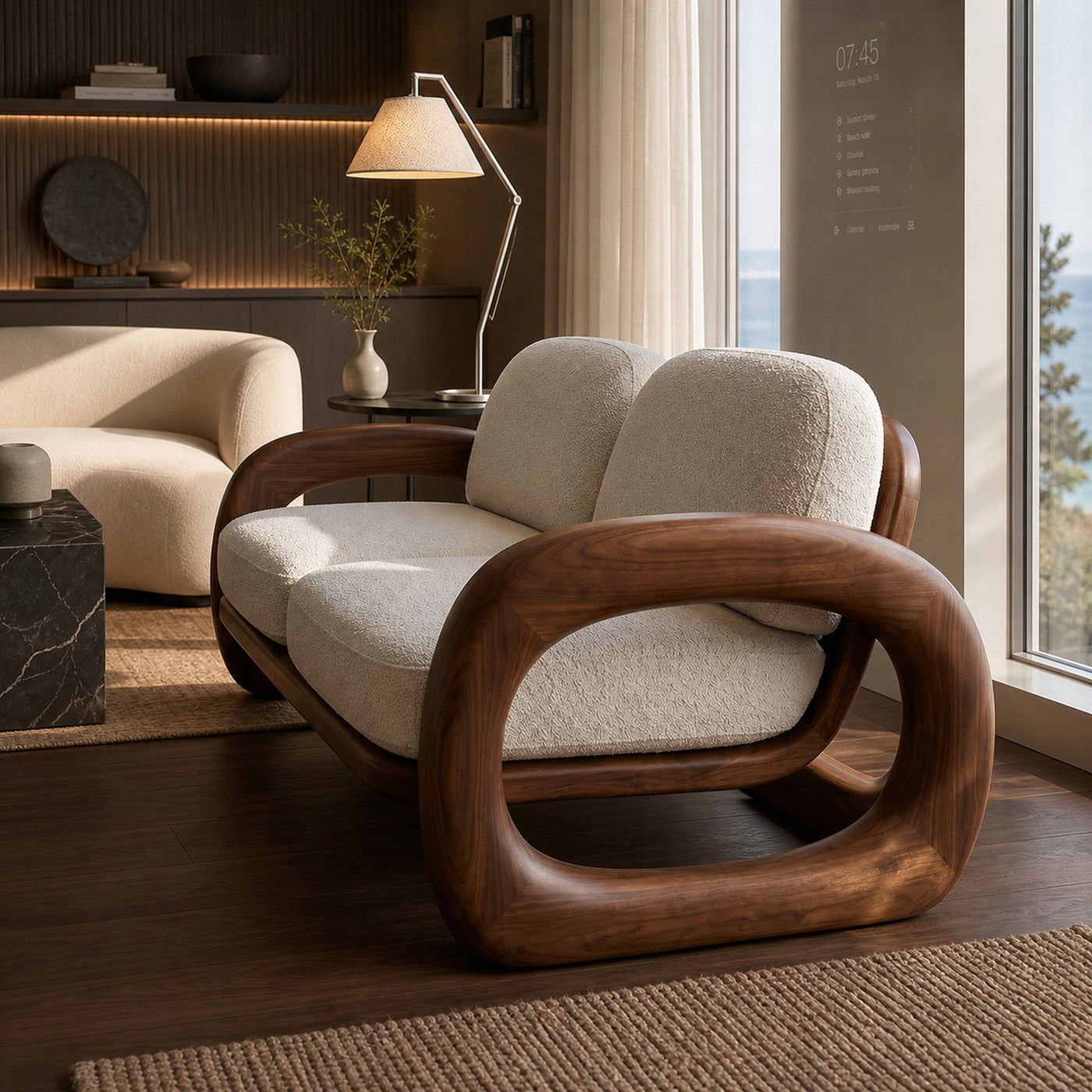 Mediterranean Inspired Wooden Sofa Coastal Living Room - product view 7