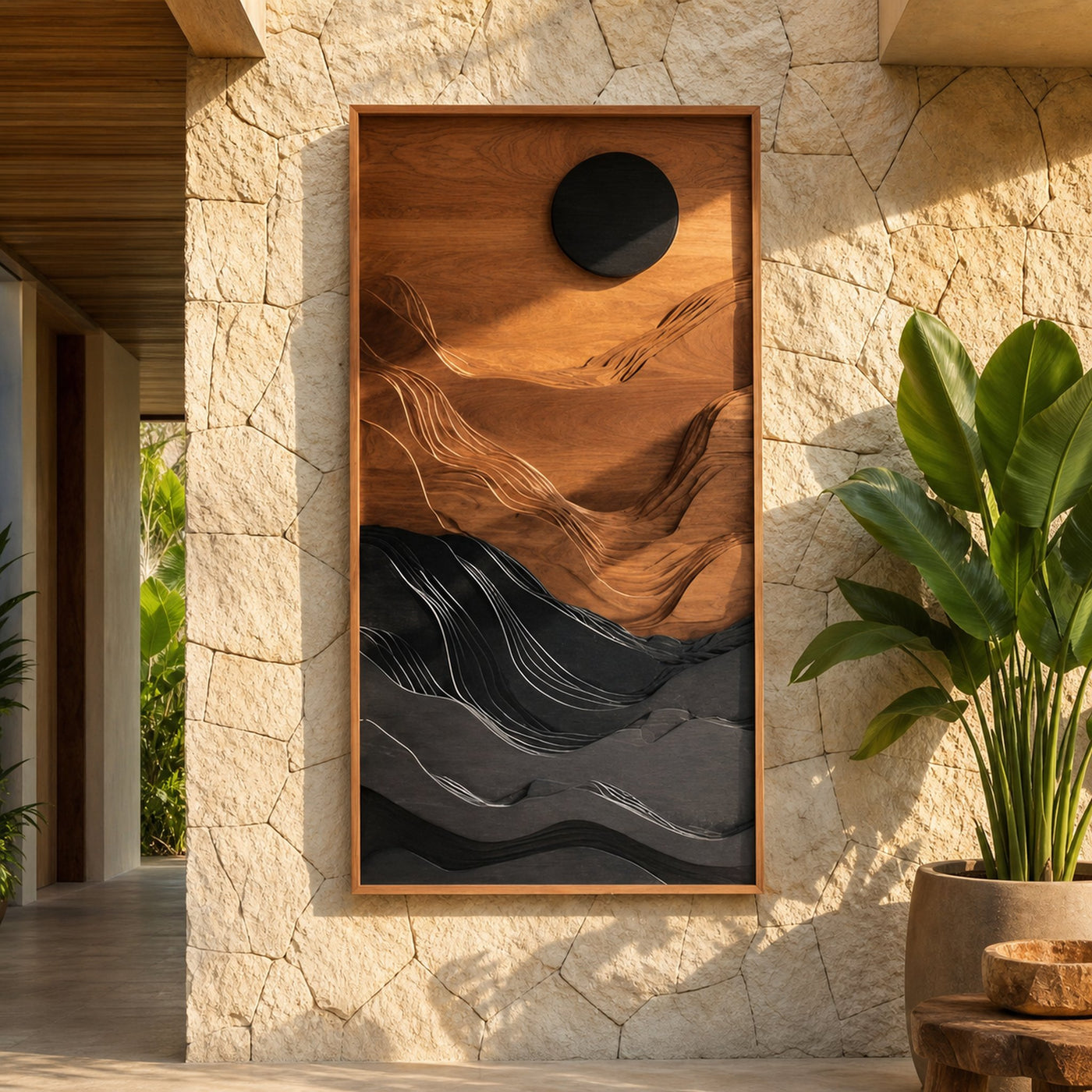 Mid Century Abstract Wall Sculpture For Living Room Accent