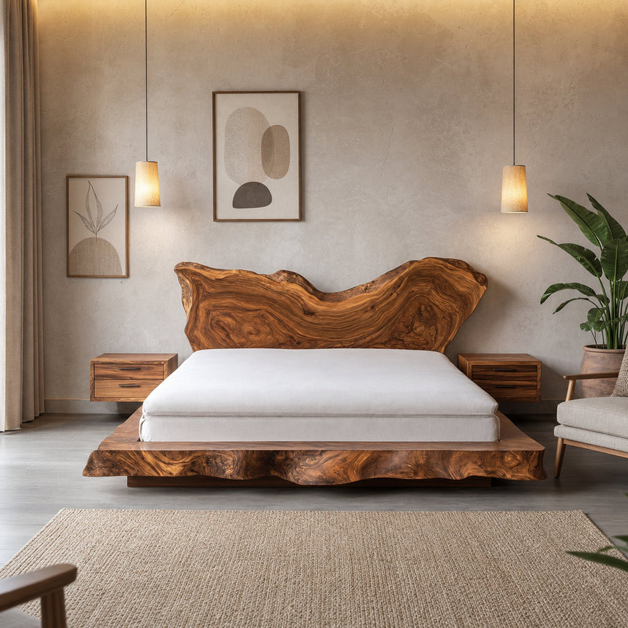 Mid Century Bedroom Solid Timber Bed