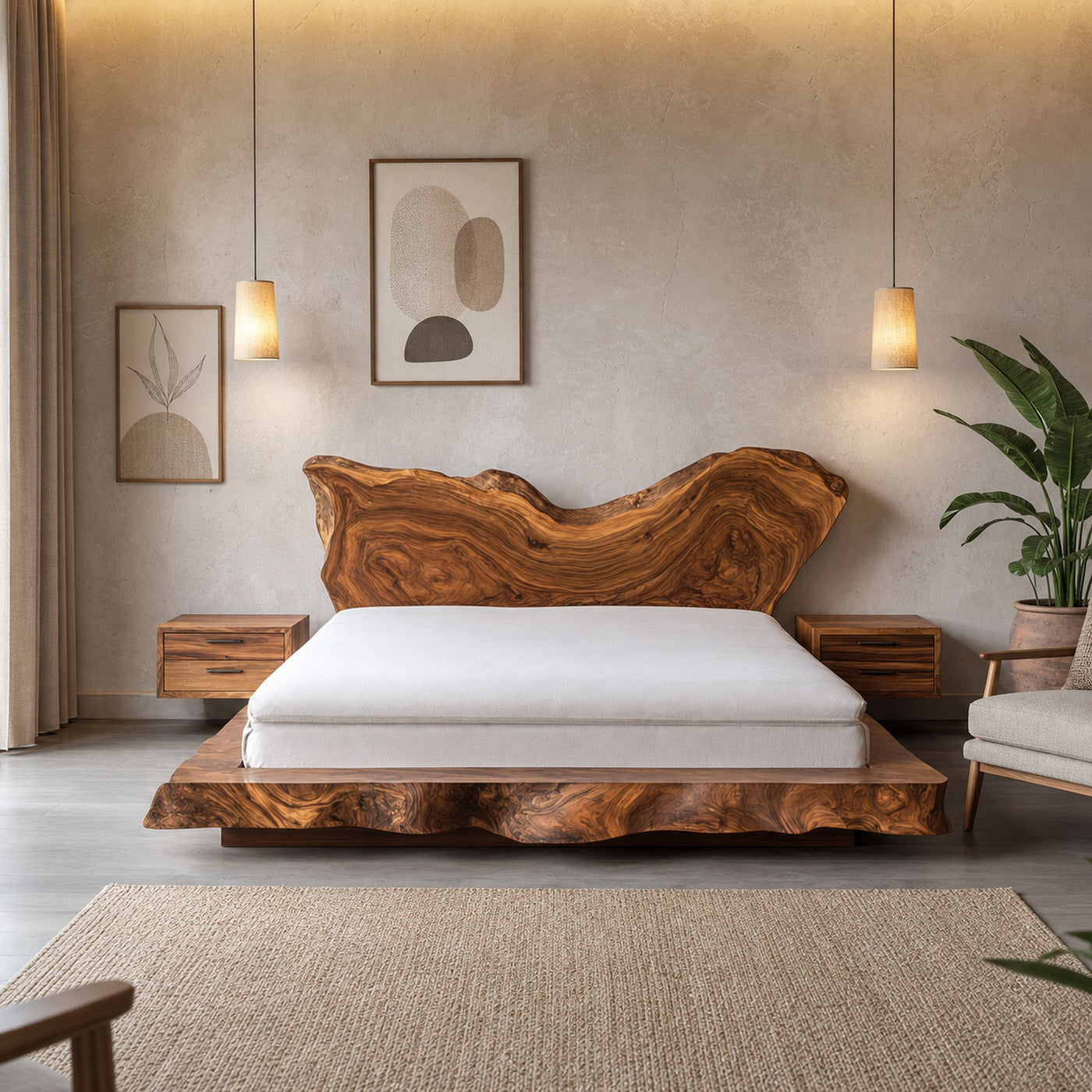 Mid Century Bedroom Solid Timber Bed