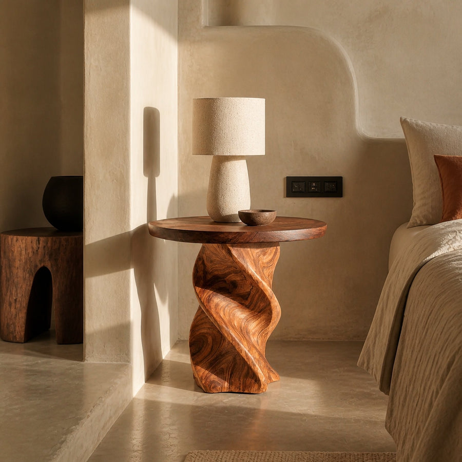 Mid Century Bedside Nightstand For Bedroom And Hotel Room