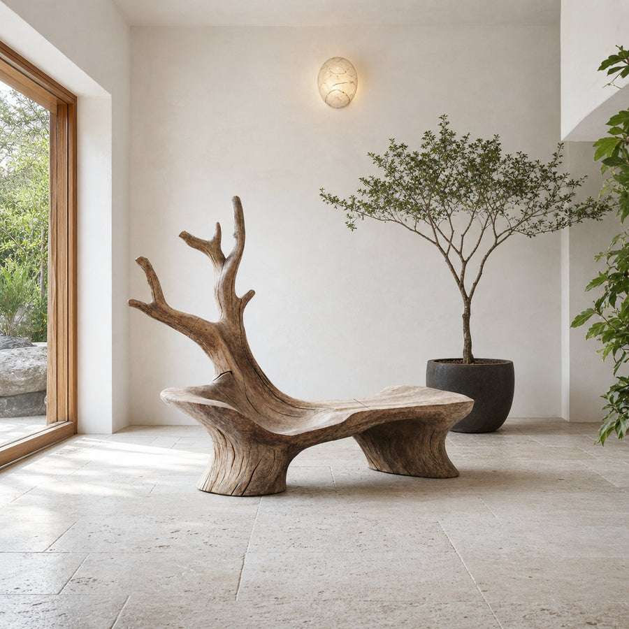 Mid Century Branch Bench Outdoor Seating For Timeless Patio Comfort